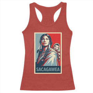 Womens History Month Sacagawea Racerback Tank Top Native American Heritage Graphic TS12 Red Print Your Wear