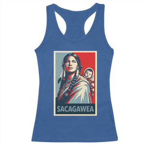 Womens History Month Sacagawea Racerback Tank Top Native American Heritage Graphic TS12 Royal Blue Print Your Wear