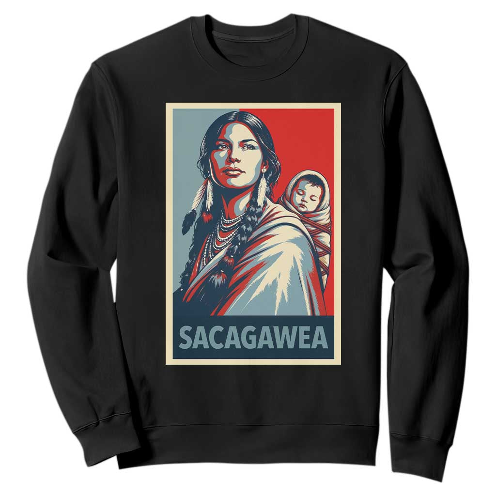 Womens History Month Sacagawea Sweatshirt Native American Heritage Graphic TS12 Black Print Your Wear