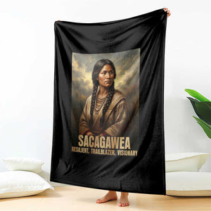 Sacagawea Native American Woman Throw Blanket Resilient Trailblazer Visionary TS12 Print Your Wear