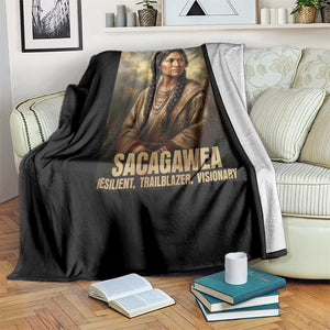 Sacagawea Native American Woman Throw Blanket Resilient Trailblazer Visionary TS12 Print Your Wear