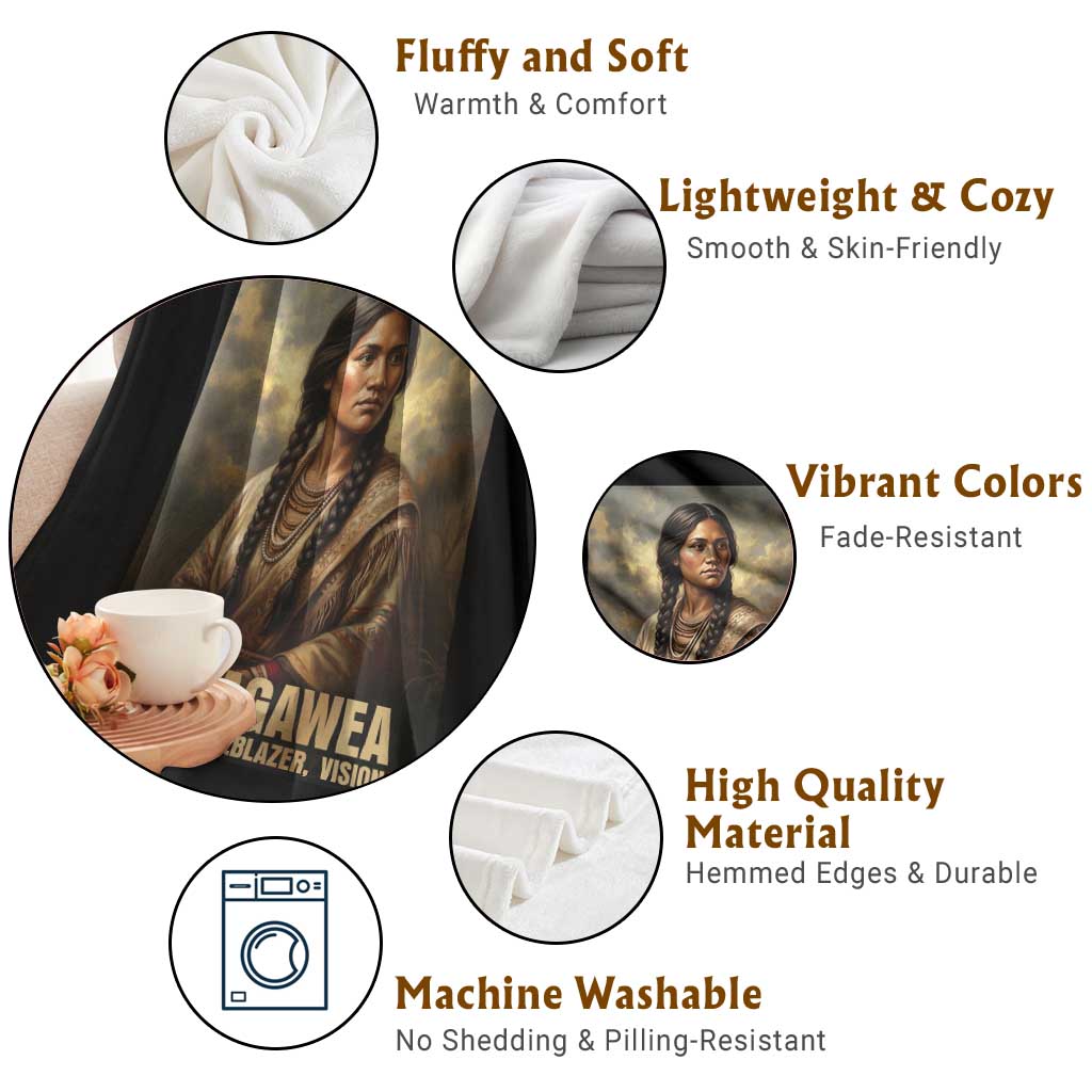 Sacagawea Native American Woman Throw Blanket Resilient Trailblazer Visionary TS12 Print Your Wear