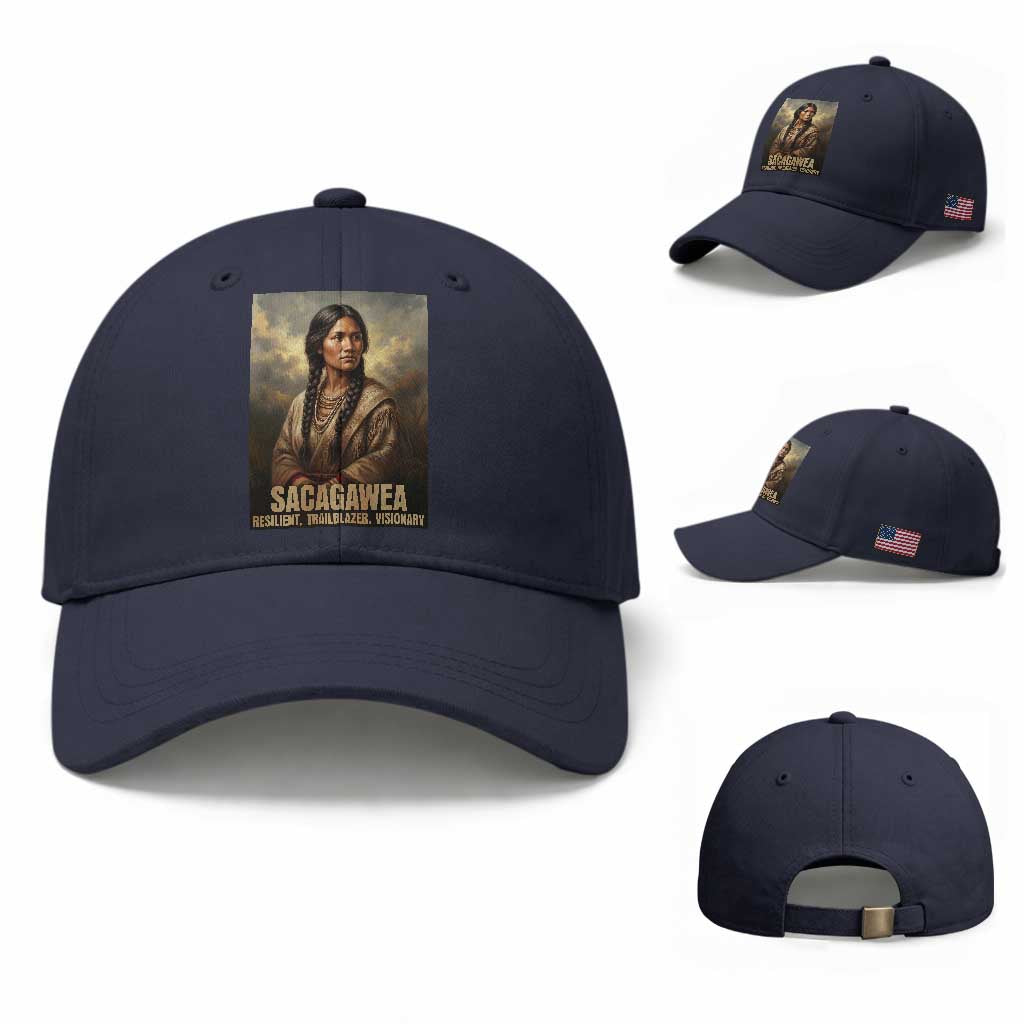 Sacagawea Native American Woman Baseball Cap Resilient Trailblazer Visionary TS12 Baseball Cap Universal Fit Navy Print Your Wear