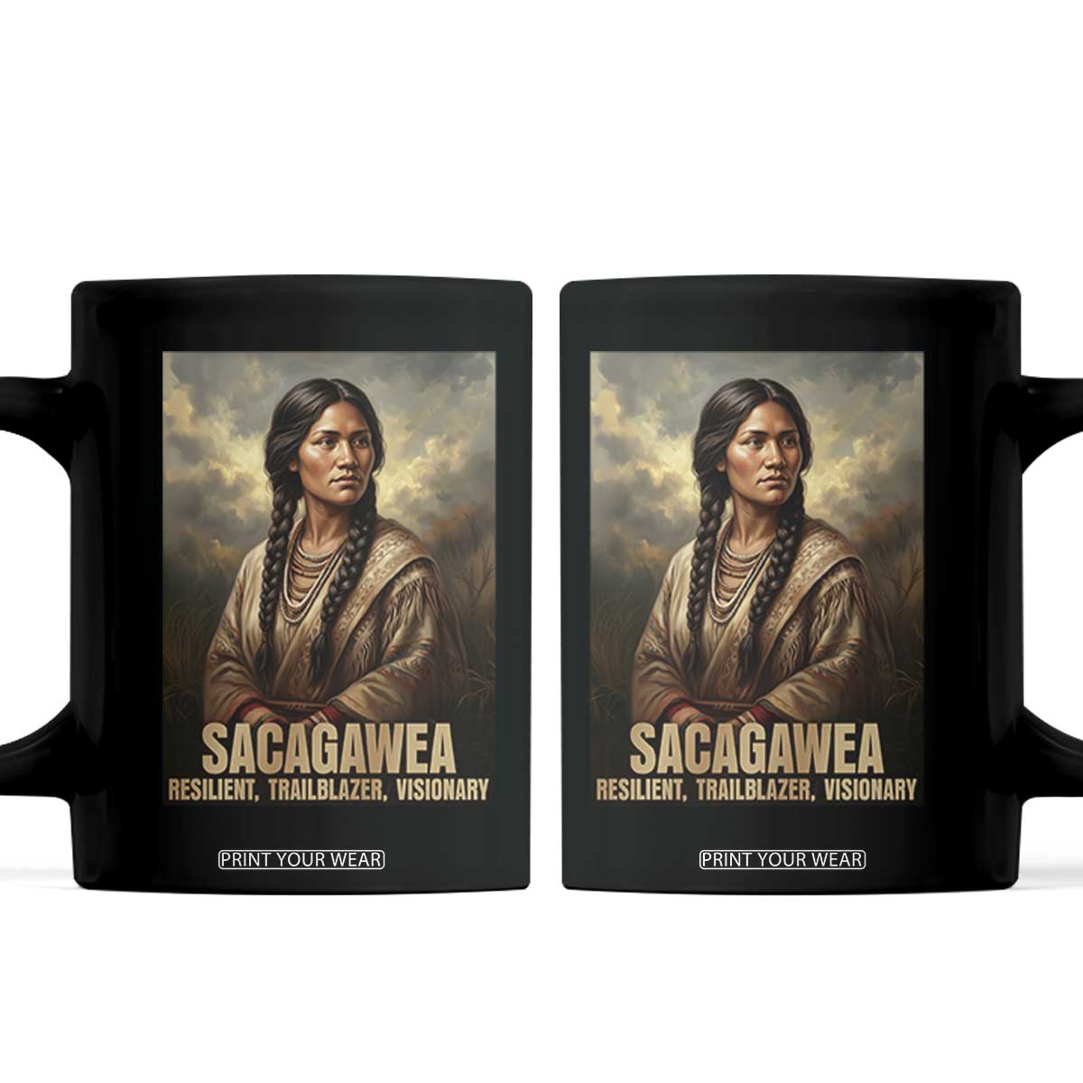 Sacagawea Native American Woman Coffee Mug Resilient Trailblazer Visionary TS12 Black Print Your Wear