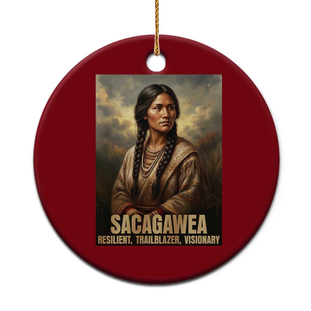 Sacagawea Native American Woman Ceramic Ornament Resilient Trailblazer Visionary TS12 1pc Red Print Your Wear