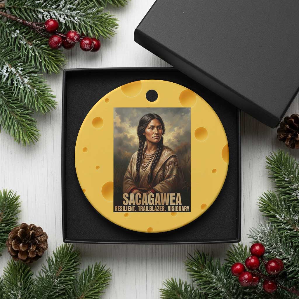 Sacagawea Native American Woman Ceramic Ornament Resilient Trailblazer Visionary TS12 1pc Yellow Cheese Print Your Wear