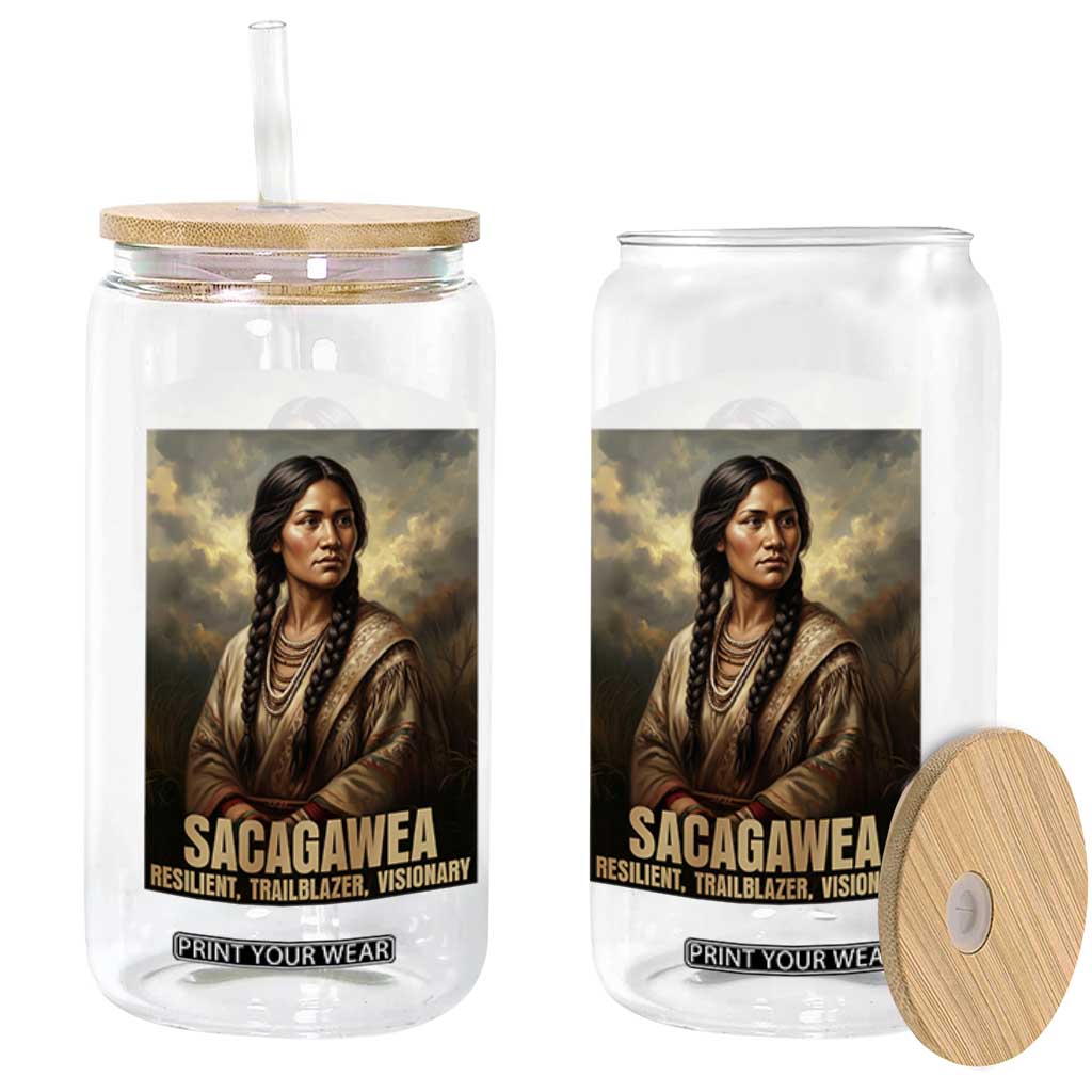 Sacagawea Native American Woman Glass Can Resilient Trailblazer Visionary TS12 Print Your Wear