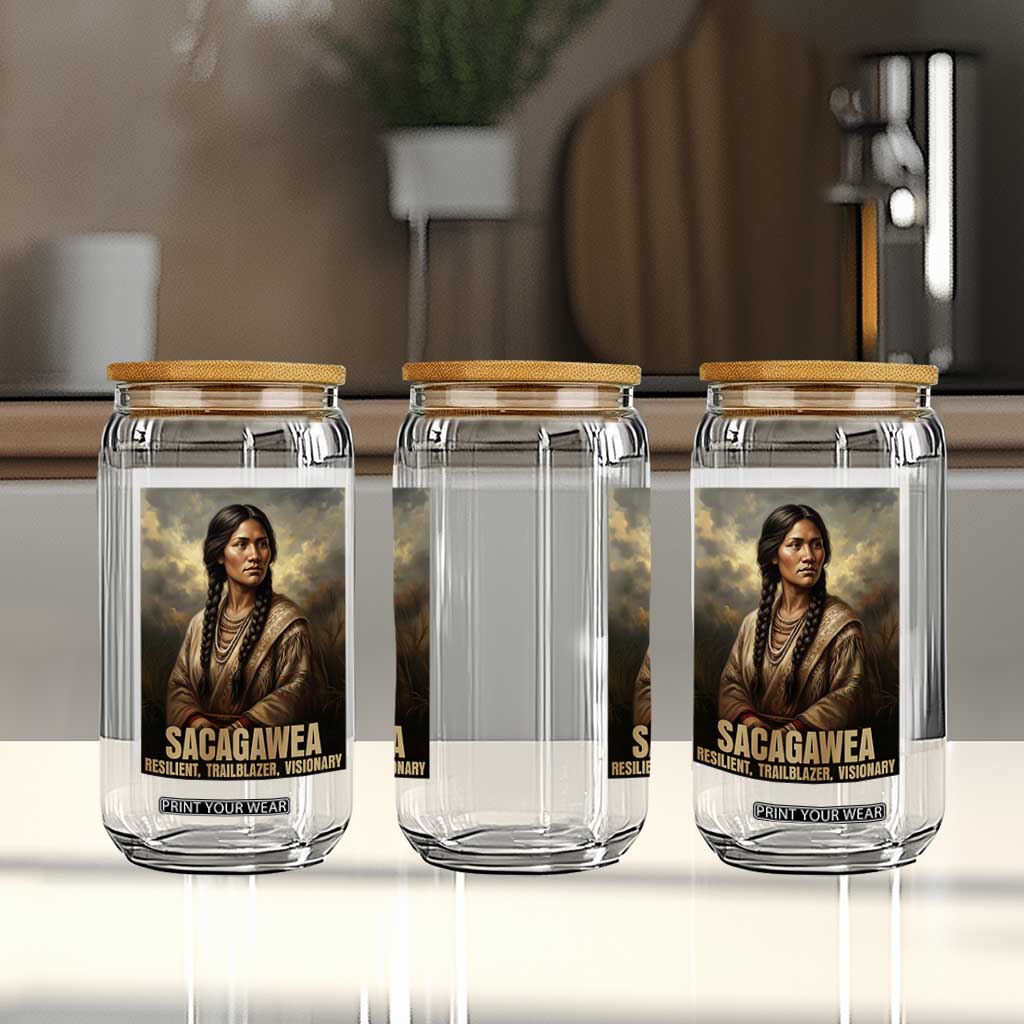 Sacagawea Native American Woman Glass Can Resilient Trailblazer Visionary TS12 Print Your Wear