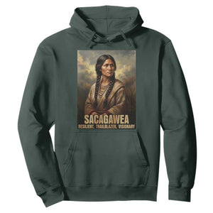 Sacagawea Native American Woman Hoodie Resilient Trailblazer Visionary TS12 Dark Forest Green Print Your Wear