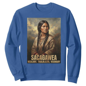 Sacagawea Native American Woman Sweatshirt Resilient Trailblazer Visionary TS12 Royal Blue Print Your Wear