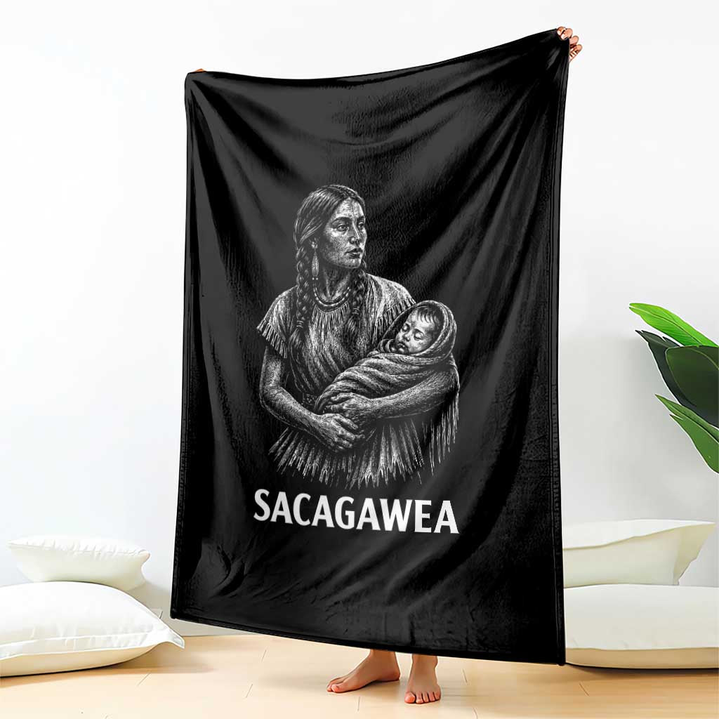 Sacagawea Throw Blanket Native American Womens History Month Graphic TS12 Print Your Wear