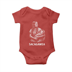 Sacagawea Baby Onesie Native American Womens History Month Graphic TS12 Red Print Your Wear