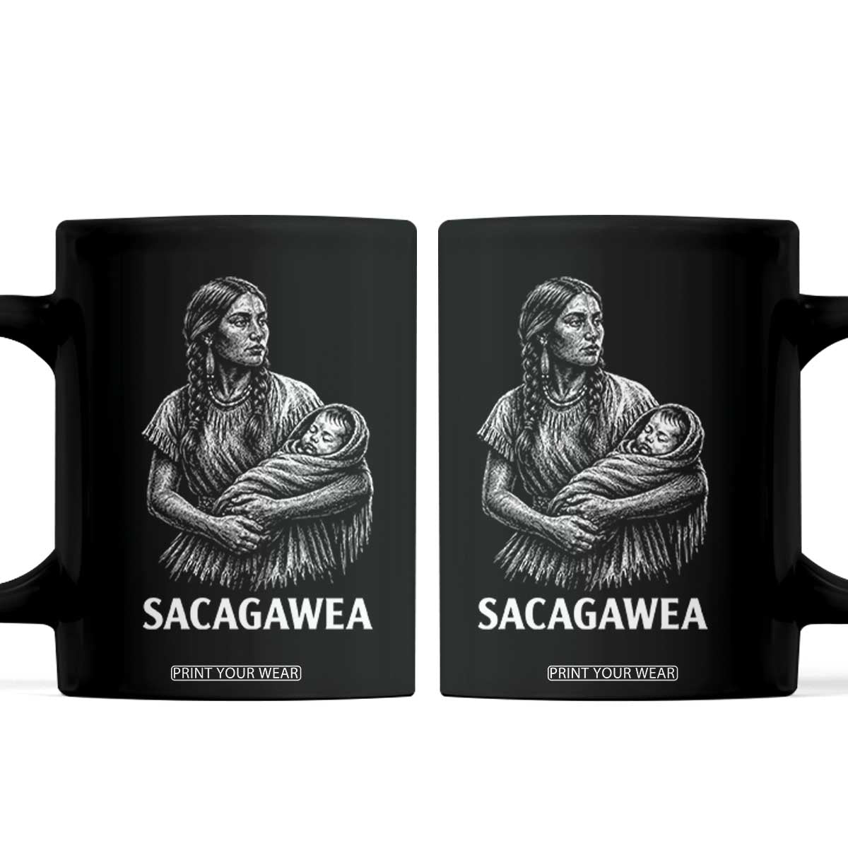 Sacagawea Coffee Mug Native American Womens History Month Graphic TS12 Black Print Your Wear