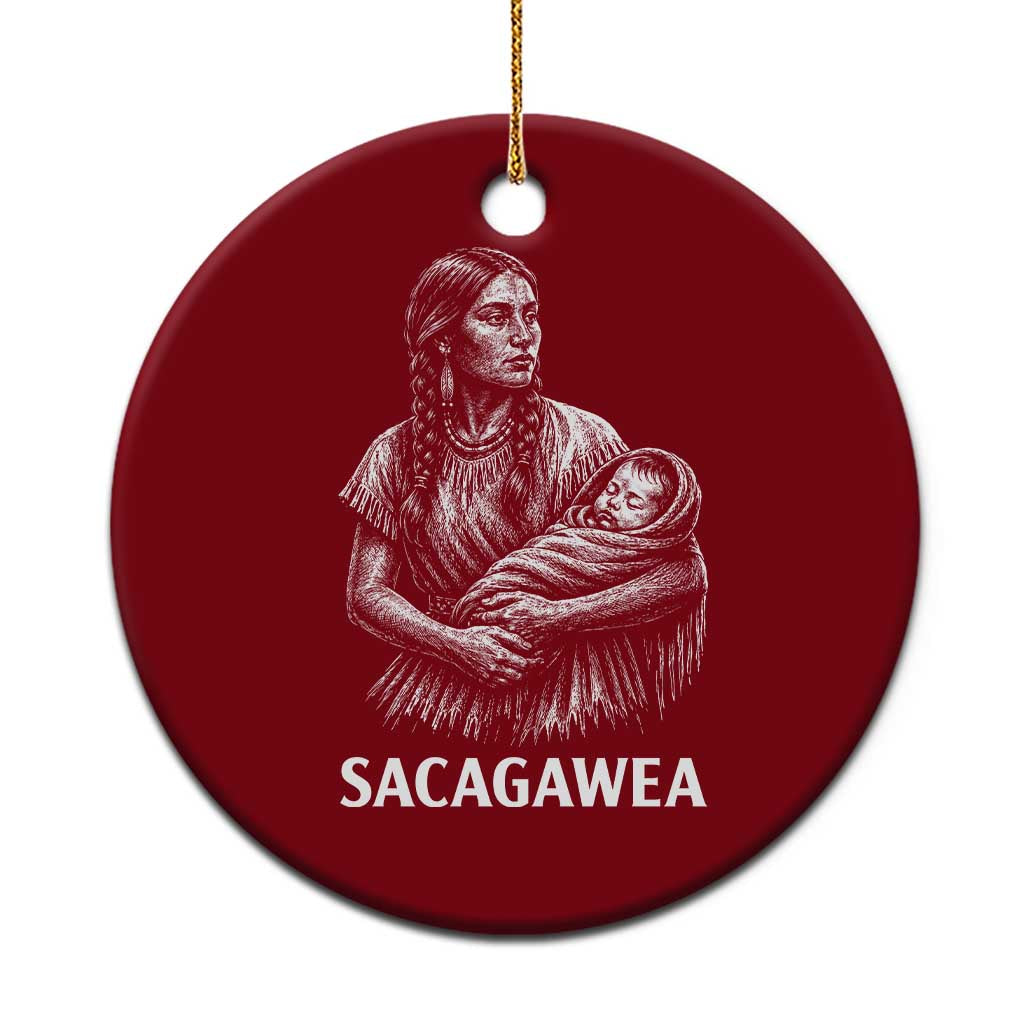 Sacagawea Ceramic Ornament Native American Womens History Month Graphic TS12 1pc Red Print Your Wear