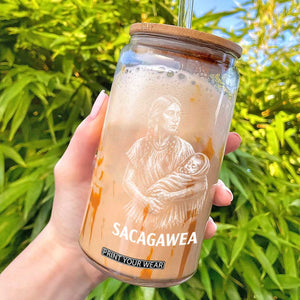 Sacagawea Glass Can Native American Womens History Month Graphic TS12 Black Print Your Wear