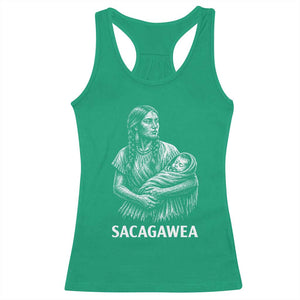 Sacagawea Racerback Tank Top Native American Womens History Month Graphic TS12 Irish Green Print Your Wear