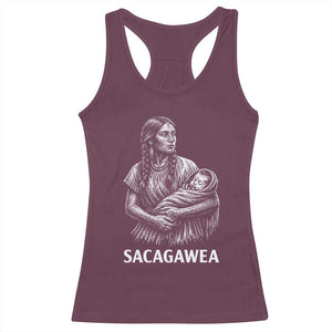 Sacagawea Racerback Tank Top Native American Womens History Month Graphic TS12 Maroon Print Your Wear