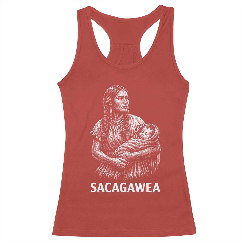 Sacagawea Racerback Tank Top Native American Womens History Month Graphic TS12 Red Print Your Wear