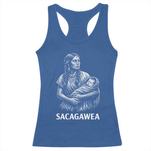 Sacagawea Racerback Tank Top Native American Womens History Month Graphic TS12 Royal Blue Print Your Wear