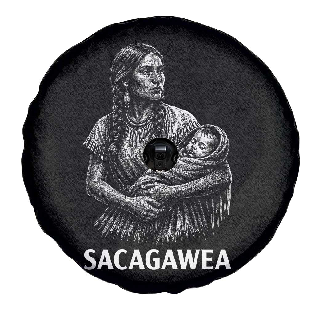 Sacagawea Spare Tire Cover Native American Womens History Month Graphic TS12 Print Your Wear