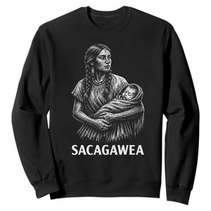 Sacagawea Sweatshirt Native American Womens History Month Graphic TS12 Black Print Your Wear