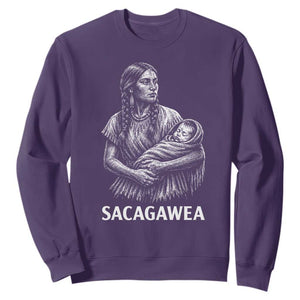 Sacagawea Sweatshirt Native American Womens History Month Graphic TS12 Purple Print Your Wear