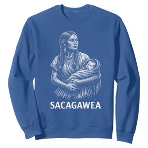 Sacagawea Sweatshirt Native American Womens History Month Graphic TS12 Royal Blue Print Your Wear