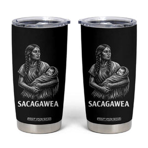 Sacagawea Tumbler Cup Native American Womens History Month Graphic TS12 Black Print Your Wear
