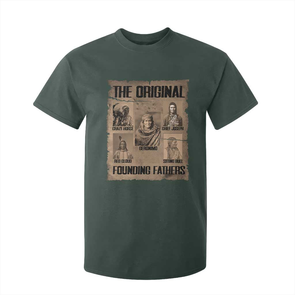 The Original Founding Fathers T Shirt For Kid Native American Indigenous Leaders Graphic TS12 Dark Forest Green Print Your Wear