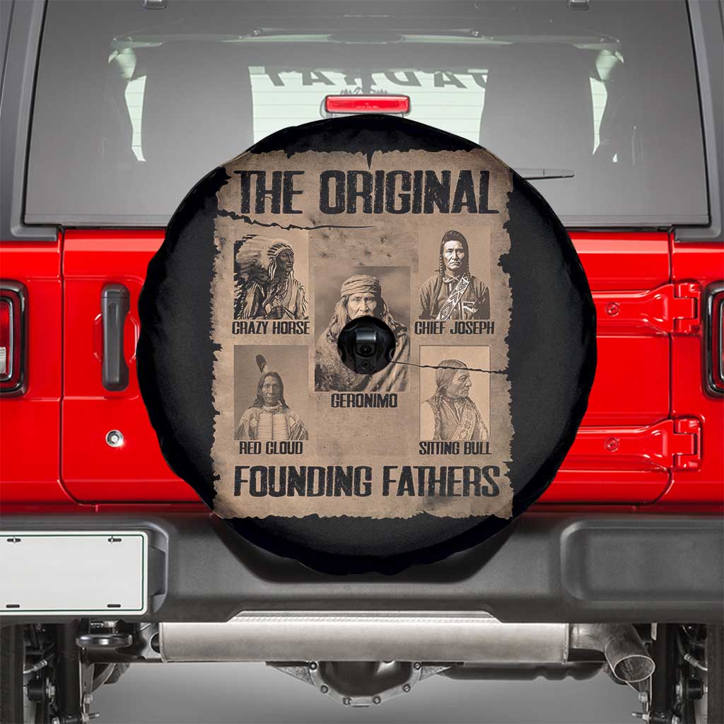The Original Founding Fathers Spare Tire Cover Native American Indigenous Leaders Graphic TS12 Black Print Your Wear