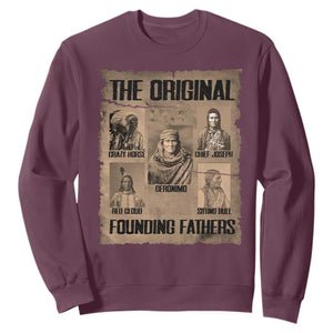 The Original Founding Fathers Sweatshirt Native American Indigenous Leaders Graphic TS12 Maroon Print Your Wear