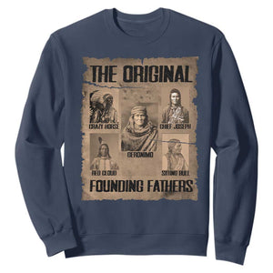 The Original Founding Fathers Sweatshirt Native American Indigenous Leaders Graphic TS12 Navy Print Your Wear