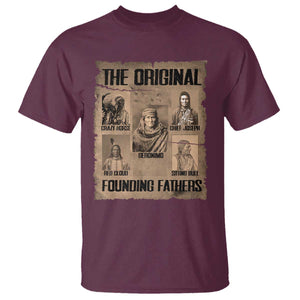 The Original Founding Fathers T Shirt Native American Indigenous Leaders Graphic TS12 Maroon Print Your Wear