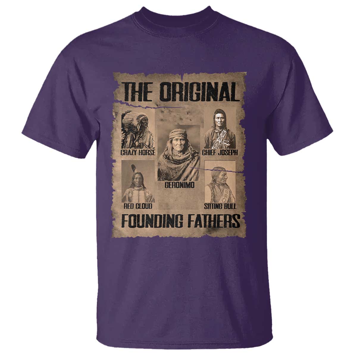The Original Founding Fathers T Shirt Native American Indigenous Leaders Graphic TS12 Purple Print Your Wear