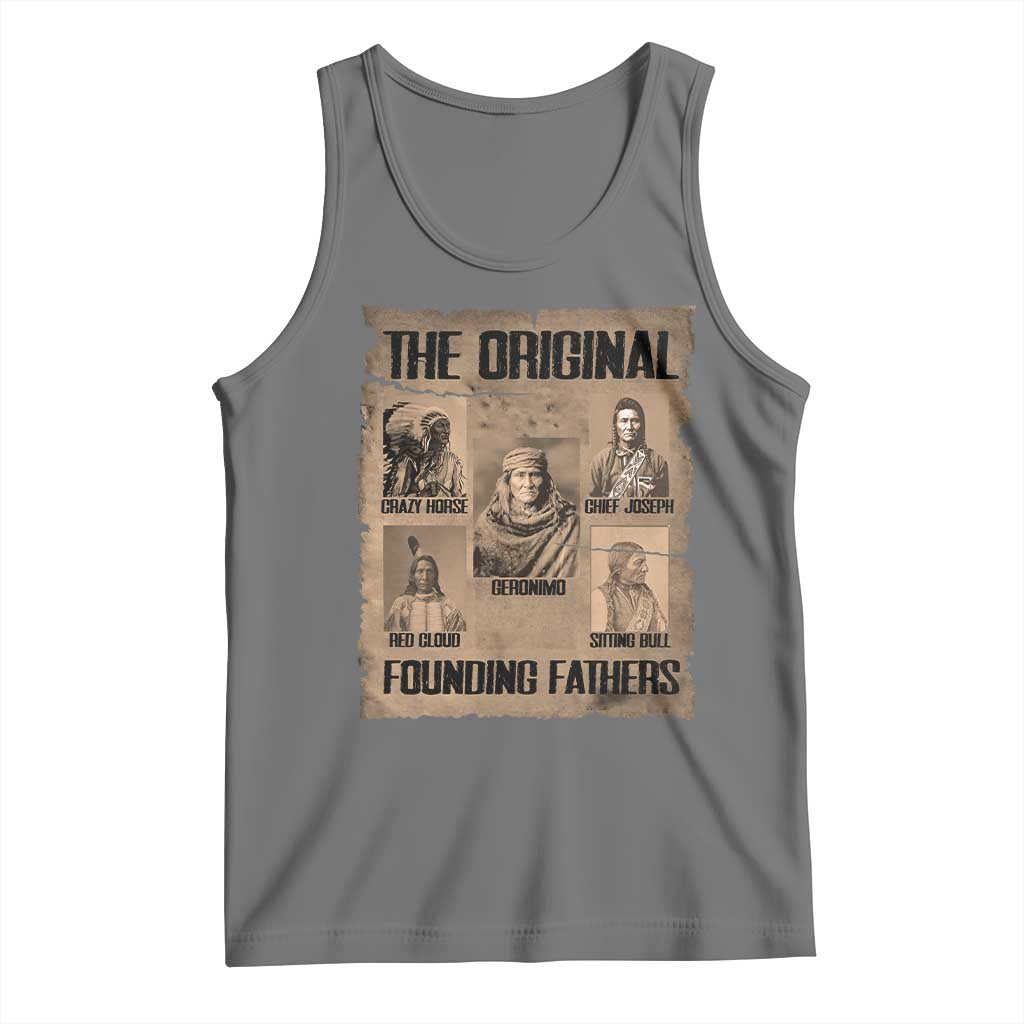 The Original Founding Fathers Tank Top Native American Indigenous Leaders Graphic TS12 Black Heather Print Your Wear
