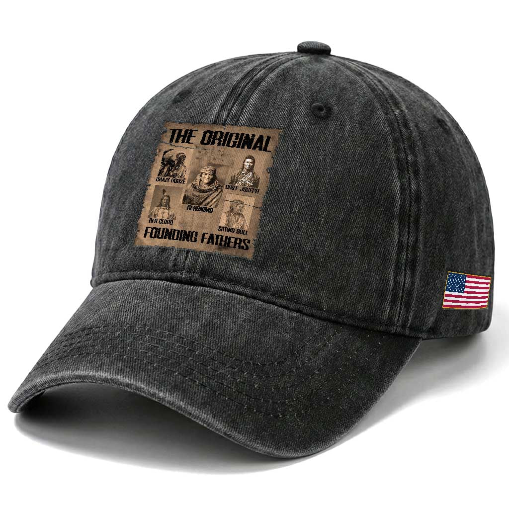 The Original Founding Fathers Washed Cotton Baseball Cap Native American Indigenous Leaders Graphic TS12 Print Your Wear
