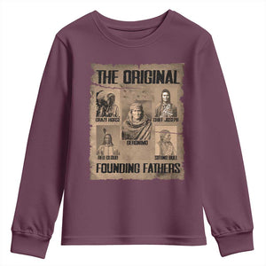 The Original Founding Fathers Youth Sweatshirt Native American Indigenous Leaders Graphic TS12 Maroon Print Your Wear