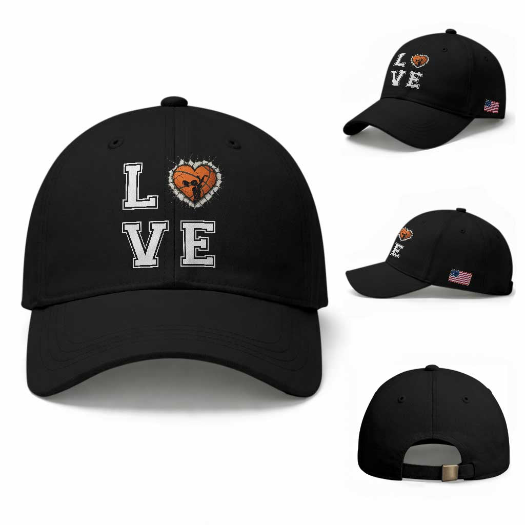 Love Basketball Baseball Cap Cracked Ball Graphic For Sport Lover TS12 Baseball Cap Universal Fit Black Print Your Wear
