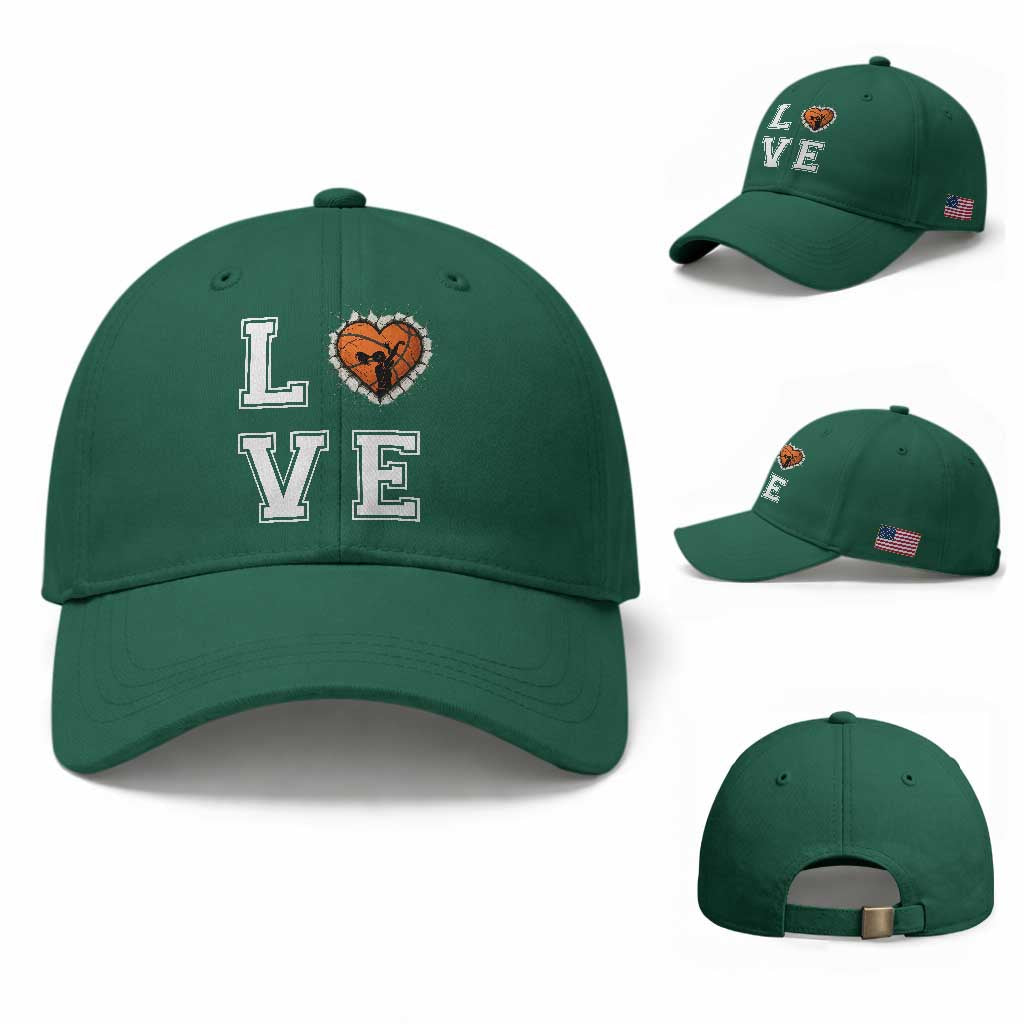 Love Basketball Baseball Cap Cracked Ball Graphic For Sport Lover TS12 Baseball Cap Universal Fit Irish Green Print Your Wear