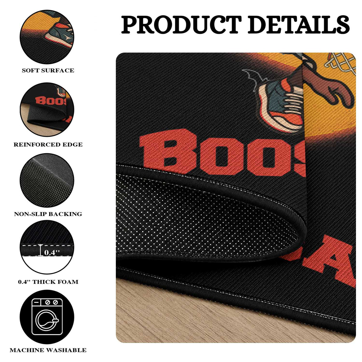 Funny Black Ghost Halloween Basketball Round Rug Boosketball Dunk Gift