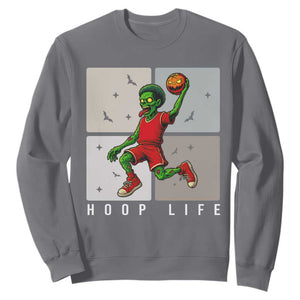 Hoop Life Sweatshirt Halloween Zombie Basketball Spooky Game TS12 Charcoal Print Your Wear
