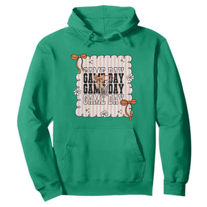 Basketball Game Day Hoodie Retro Coquette Bow Gift For Sport Lovers TS12 Irish Green Print Your Wear