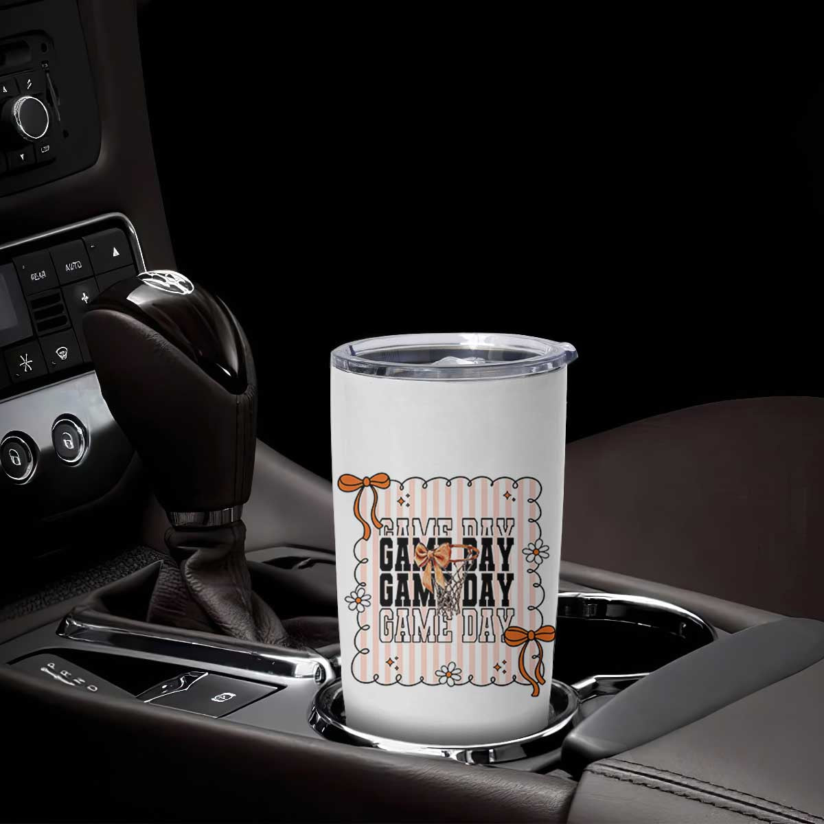 Basketball Game Day Tumbler Cup Retro Coquette Bow Gift For Sport Lovers TS12 Print Your Wear