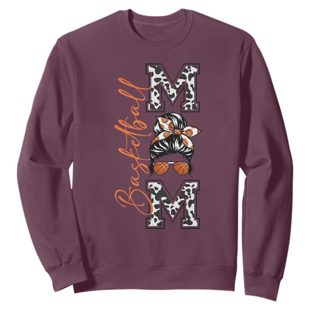 Basketball Mom Sweatshirt Retro Style Gift For Sports Lover TS12 Maroon Print Your Wear