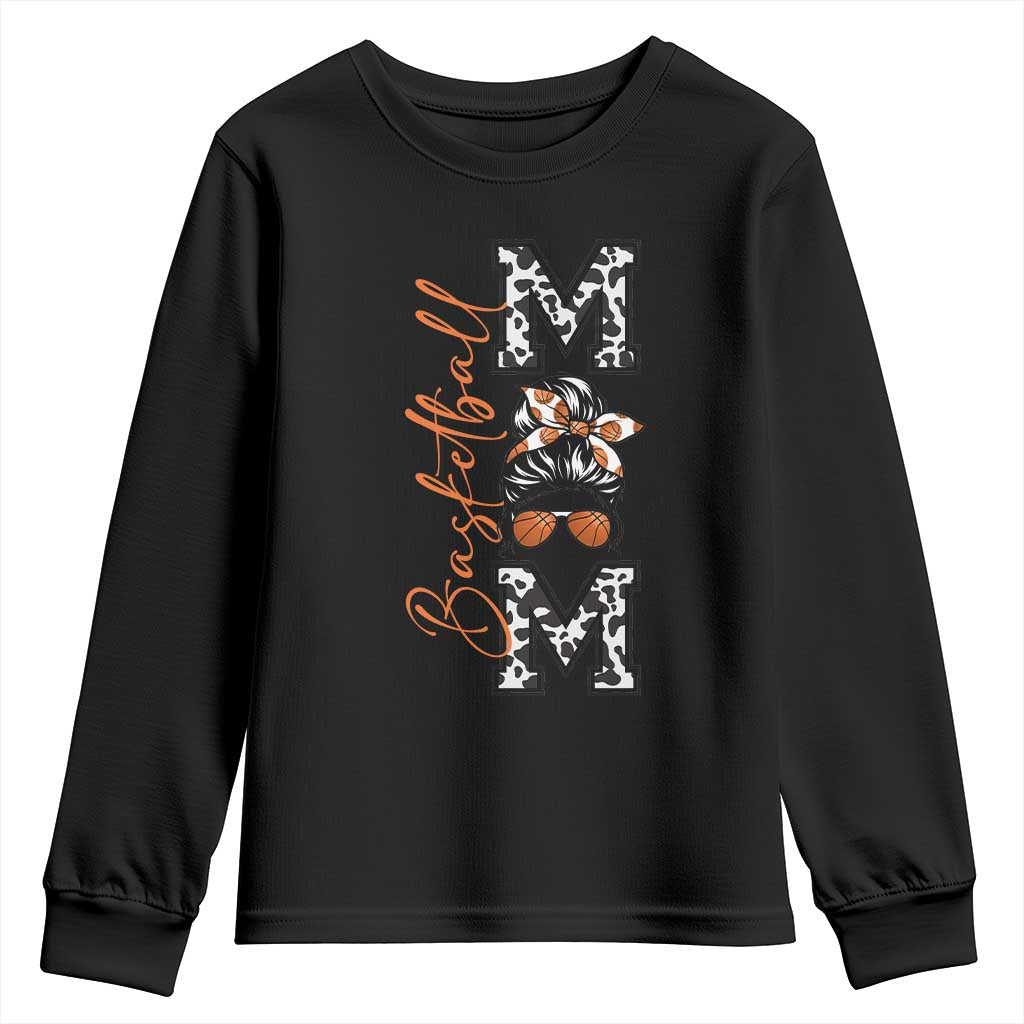 Basketball Mom Youth Sweatshirt Retro Style Gift For Sports Lover TS12 Black Print Your Wear