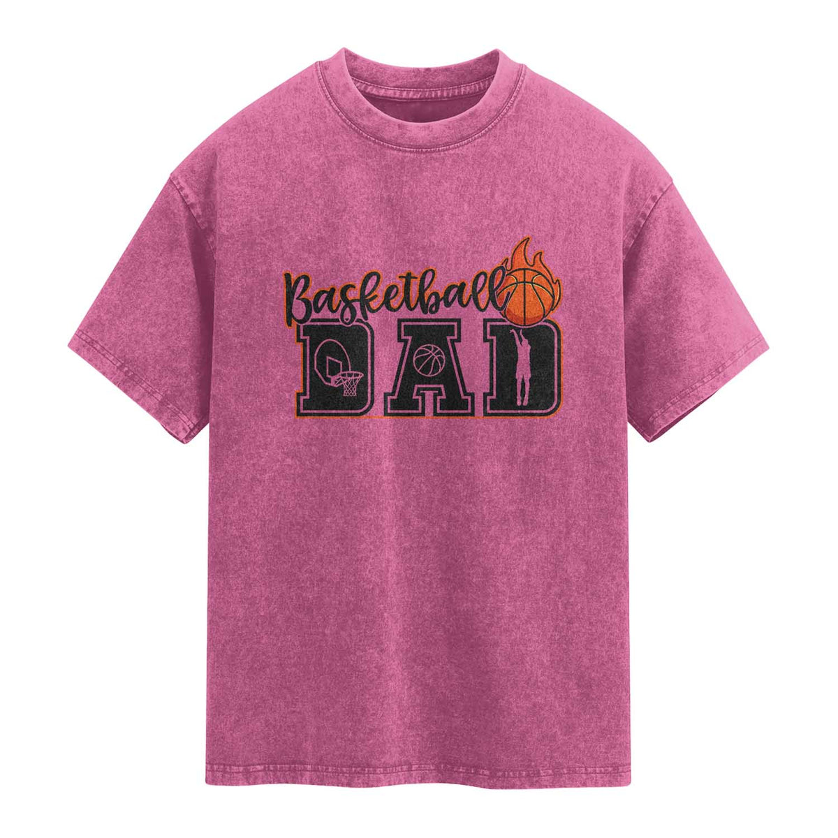 Basketball Dad Washed Cotton T-Shirt Gift For Sport Lover