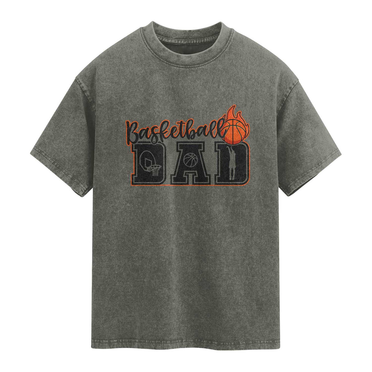 Basketball Dad Washed Cotton T-Shirt Gift For Sport Lover
