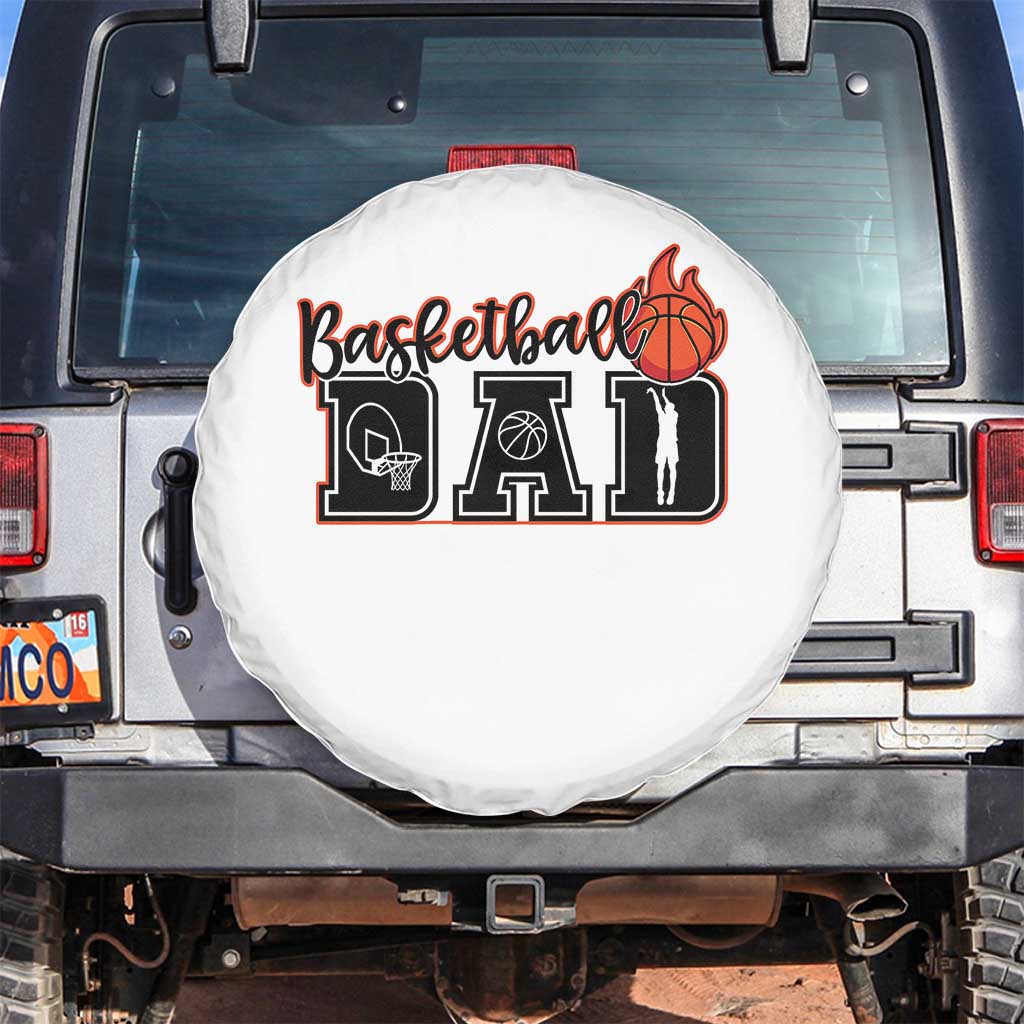 Basketball Dad Spare Tire Cover Gift For Sport Lover TS12 No hole White Print Your Wear