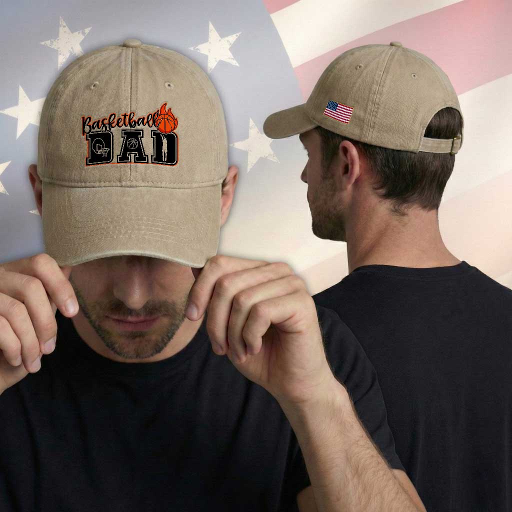 Basketball Dad Washed Cotton Baseball Cap Gift For Sport Lover TS12 Print Your Wear
