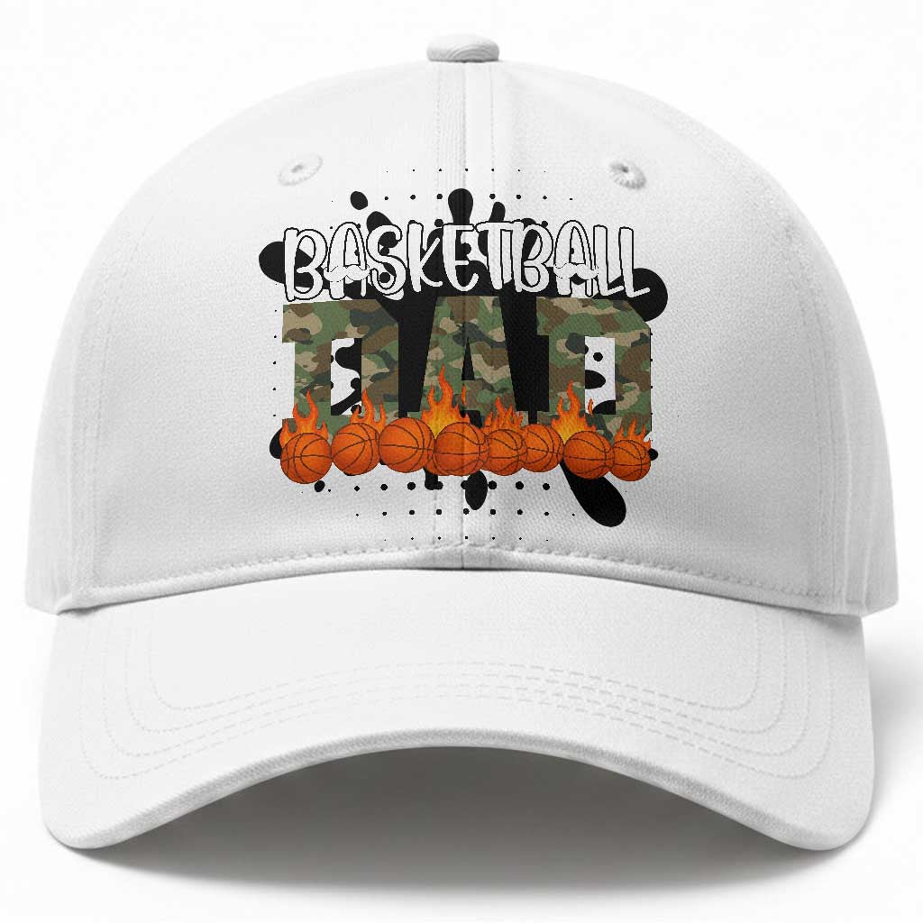 Basketball Dad Baseball Cap Camouflage Flame Graphic For Sport Lover TS12 Print Your Wear